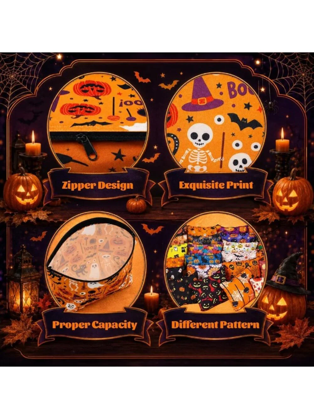 48 Pcs Halloween Makeup Bags Set | Bulk Party Favors & Gift Bags